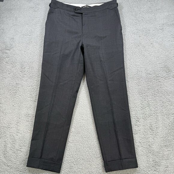 SuitSupply Pants Mens 32x28 Grey 100% Wool Designer Modern Career Cuffed - Picture 1 of 10
